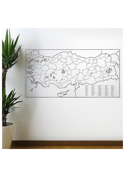 Yazılabilir Türkiye Haritası Manyetik Duvar Stickerı 110 x 56 cm fırsatları