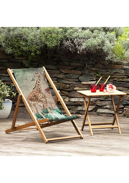 Zürafa Tasarımlı Katlanabilir Şezlong Fırınlanmış Gürgen Ağacı Süet Kumaş modelleri