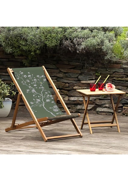 Yeşil Çiçek Tasarımlı Şezlong Fırınlanmış Gürgen Ağacı Süet Kumaş modelleri