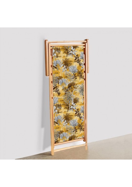 Sarı Tropikal Katlanabilir Şezlong Fırınlanmış Gürgen Ağacı Süet Kumaş indirimleri