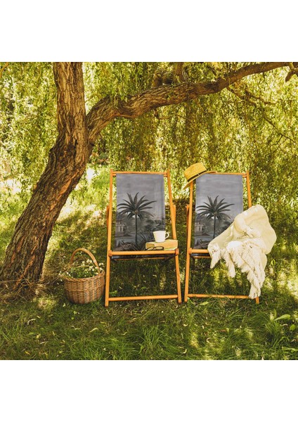 Renkli Manzara Tasarımlı Şezlong Fırınlanmış Gürgen Ağacı Süet Kumaş modelleri