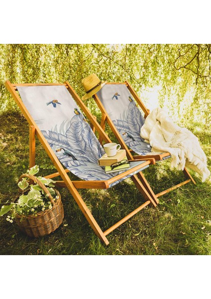 Renkli Kuş Detaylı Şezlong Fırınlanmış Gürgen Ağacı Süet Kumaş fırsatları