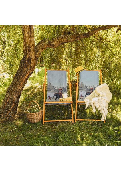 Otantik Manzara Tasarımlı Şezlong Fırınlanmış Gürgen Ağacı Süet Kumaş modelleri