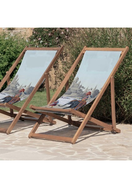 Otantik Manzara Tasarımlı Şezlong Fırınlanmış Gürgen Ağacı Süet Kumaş indirimleri