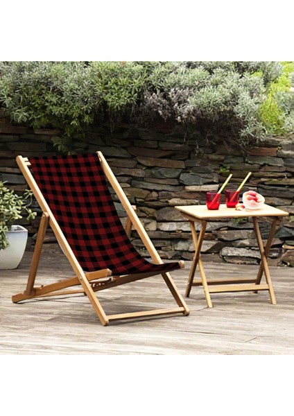 Kırmızı Kareli Katlanabilir Şezlong Fırınlanmış Gürgen Ağacı Süet Kumaş fiyatları