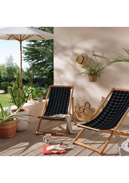 Gri Kareli Katlanabilir Şezlong Fırınlanmış Gürgen Ağacı Süet Kumaş modelleri