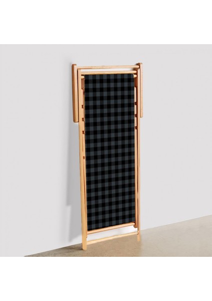 Gri Kareli Katlanabilir Şezlong Fırınlanmış Gürgen Ağacı Süet Kumaş indirimleri