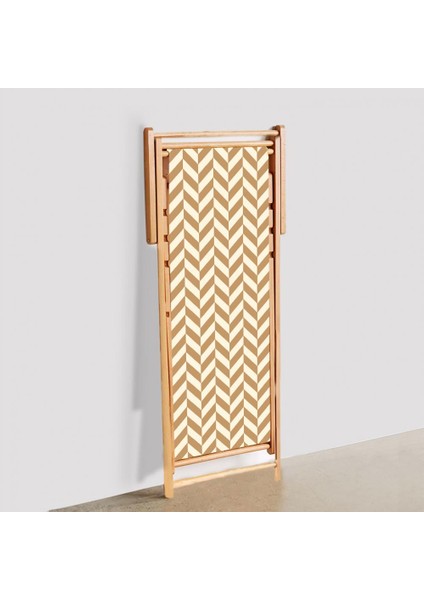 Geometrik Desen Katlanabilir Şezlong Fırınlanmış Gürgen Ağacı Süet Kumaş indirimleri