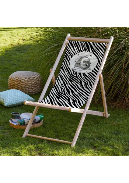 Benjamin Franklin Katlanabilir Şezlong Fırınlanmış Gürgen Ağacı Süet Kumaş