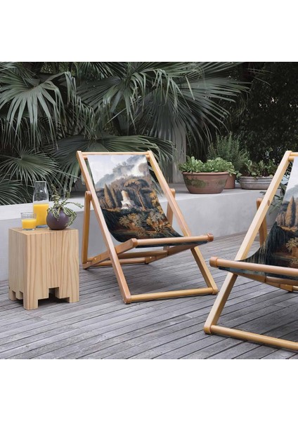 Yeşil Orman Manzaralı Şezlong Fırınlanmış Gürgen Ağacı Süet Kumaş fırsatları