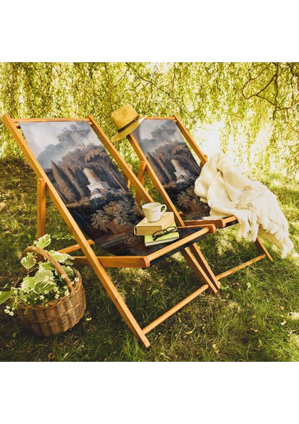 Yeşil Orman Manzaralı Şezlong Fırınlanmış Gürgen Ağacı Süet Kumaş indirimleri