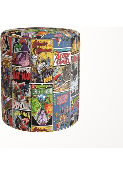 Justice League Puf (Warner Bros Lisanslı Ürün, Süet Kumaş, Uluslararası Solmama Sertifikası)