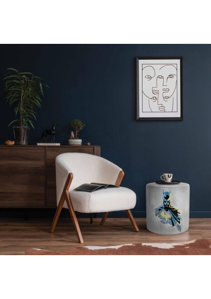 Grey Batman Puf (Warner Bros Lisanslı Ürün, Süet Kumaş, Uluslararası Solmama Sertifikası) modelleri