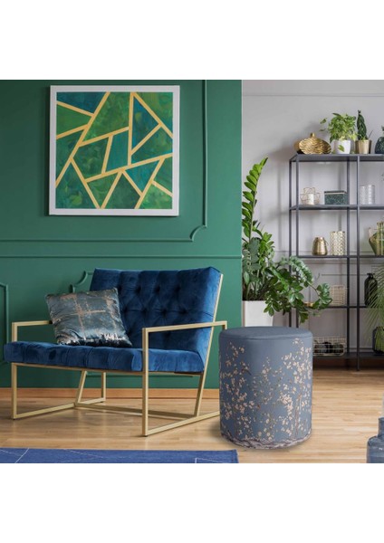 Mavi Çiçek Tasarımlı Puf (Kumaşı Süettir. Uluslararası Solmama Sertifikasına Sahiptir.) fırsatları