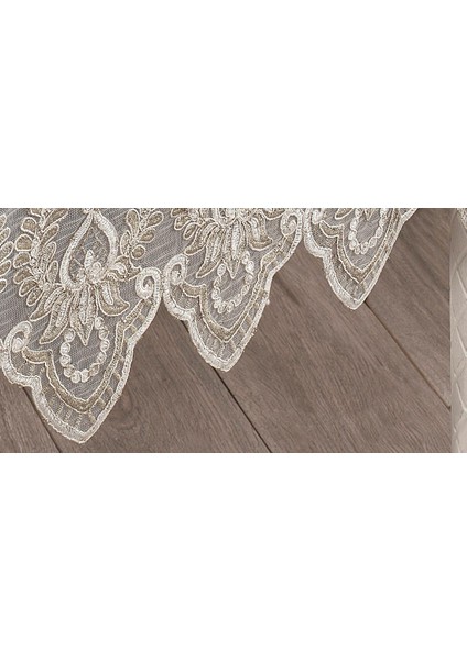 Cherie Dantelli Kadife Krem Masa Örtüsü Dikdörtgen 160X230 cm - 1174 fırsatları
