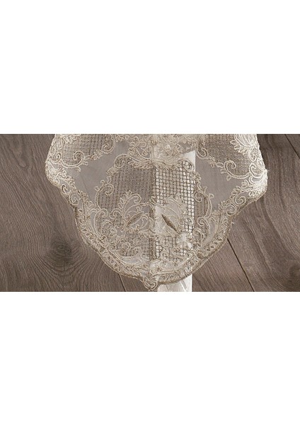 Angel Dantelli Kadife Krem Masa Örtüsü Dikdörtgen 160X230 cm - 1176 fiyatları