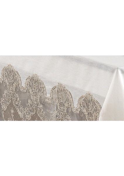 Angel Dantelli Kadife Krem Masa Örtüsü Dikdörtgen 160X230 cm - 1176 indirimleri