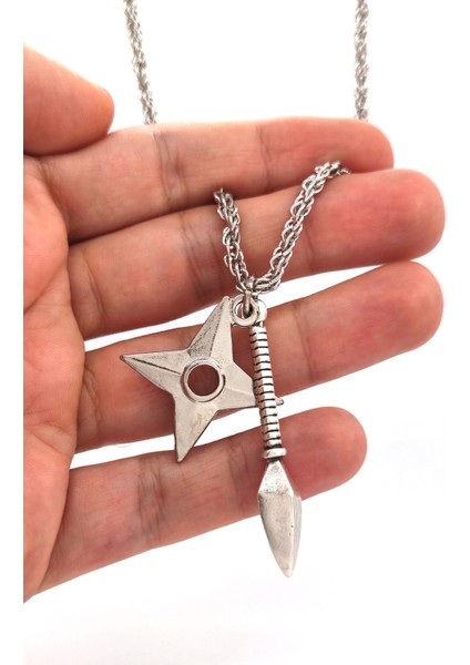 Japon Kuna ve Shuriken Çiftli Kombin Kolye Antik Gümüş Kaplama fiyatları