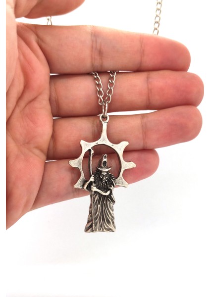 Büyücü Figür Wizard Kolye Antik Gümüş Kaplama Cadı Kolye modelleri
