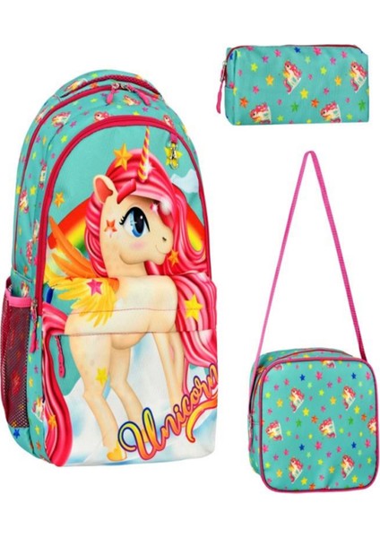 Unicorn Ilk Okul Çantası Beslenme Çantalı ve Kalem Çantalı
