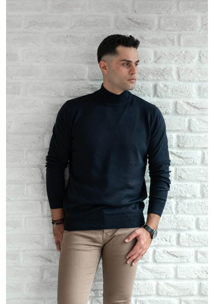 Yarım Balıkçı Slimfit Likralı Erkek Kazak modelleri