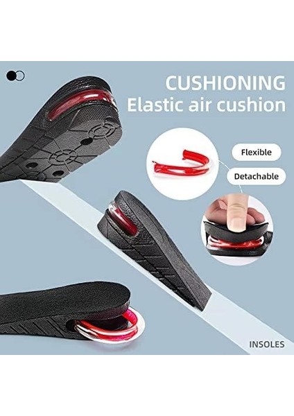 Unisex Ortopedik 5 cm Boy Uzatıcı Tabanlık Hava Yastıklı Spor Ayakkabı Tabanlığı Gizli Yükseltici fiyatları