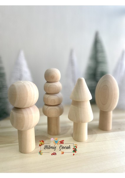 Waldorf Ahşap Ağaç Oyun Seti 4’lü