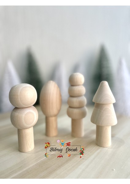 Waldorf Ahşap Ağaç Oyun Seti 4’lü modelleri