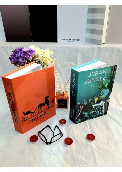 Dekoratif Kitap Kutu 2'li Set Hermes & Urban Kitap Kutusu Set modelleri