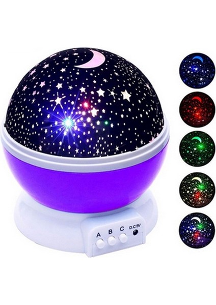 Dönen Gökyüzü Renkli Yıldızlı Projeksiyon Gece Lambası indirimleri