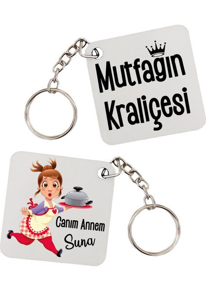 Anneler Günü Mutfağın Kraliçesi Isimli Kişiye Özel Anahtarlık