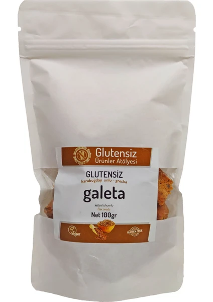 Glutensiz Ürünler Atölyesi GÜA Glütensiz Galeta Keten Tohumlu 100 gr