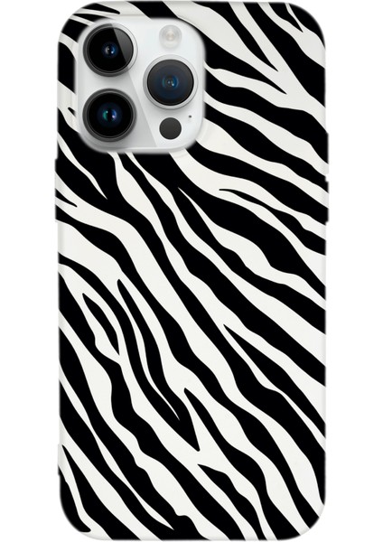 iPhone 14 Pro Max Uyumlu Zebra Pattern Desenli Premium Silikonlu Lansman Telefon Kılıfı