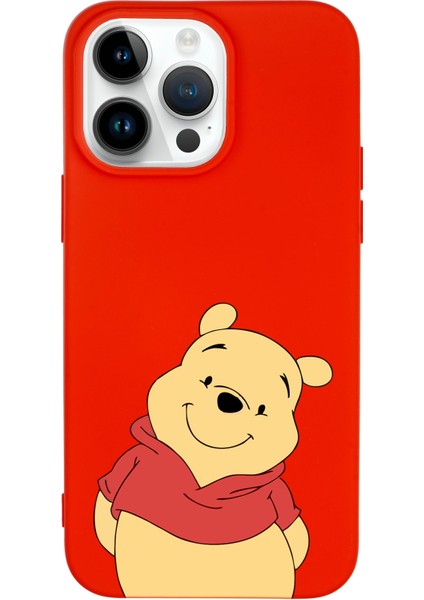 iPhone 14 Pro Uyumlu Pooh Desenli Premium Silikonlu Lansman Telefon Kılıfı