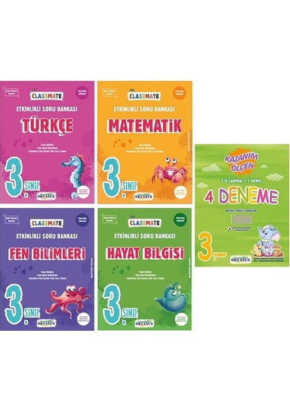 Okyanus Yayınları 3. Sınıf Classmate Soru Bankası + Paket Deneme (5 Kitap)