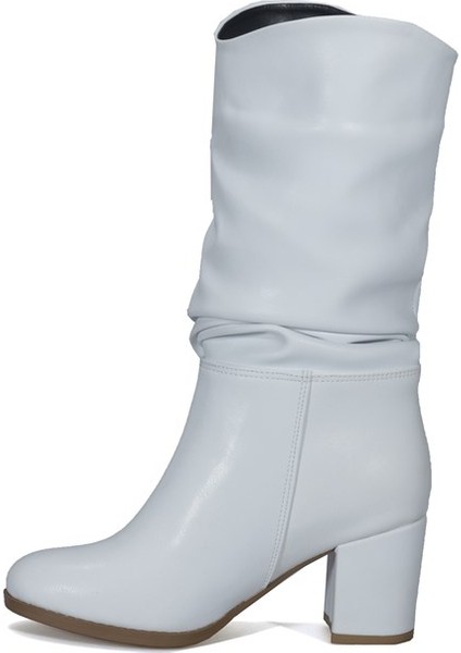 Kadın Beyaz Topuklu Çizme modelleri