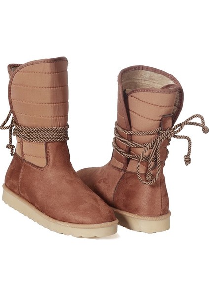 Taba Süet Ip Detaylı Kadın Yarım Çizme fırsatları