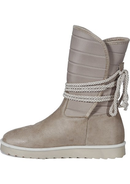 Süet Vizon Ip Detaylı Kadın Yarım Çizme fırsatları