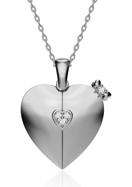 Kalbimin Sahibi İsimli Beyaz Gümüş Kolye fiyatları