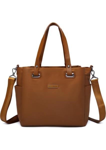 Saten Kumaş Kadın Omuz Kol Çantası Barcelona 2122 Camel