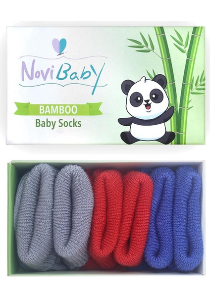 3'lü Bambu Yenidoğan Bebek Çorabı I Winter Mix I 0-6 Ay