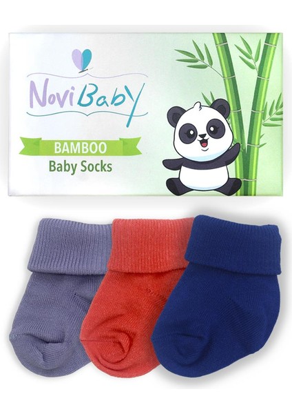 3'lü Bambu Yenidoğan Bebek Çorabı I Winter Mix I 0-6 Ay