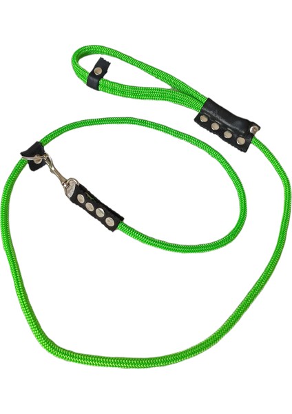 Köpek gezdirme kayışı boyun tasmalı halat yeşil deri kapamalı zımbalı kalınlık:8mm uzunluk:120cm tasma: ayarlamalı dog leash TB2-8