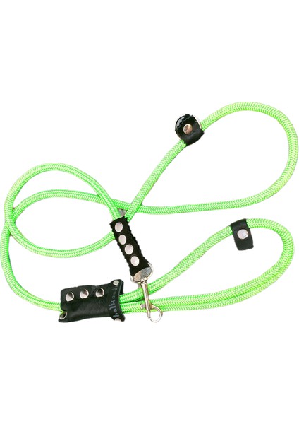 Köpek gezdirme kayışı boyun tasmalı halat yeşil deri kapamalı zımbalı kalınlık:8mm uzunluk:120cm tasma: ayarlamalı dog leash TB2-8
