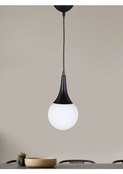 Damla Tekli Siyah Sarkıt Avize