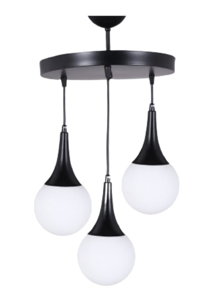 Damla 3'lü Siyah Avize fiyatları