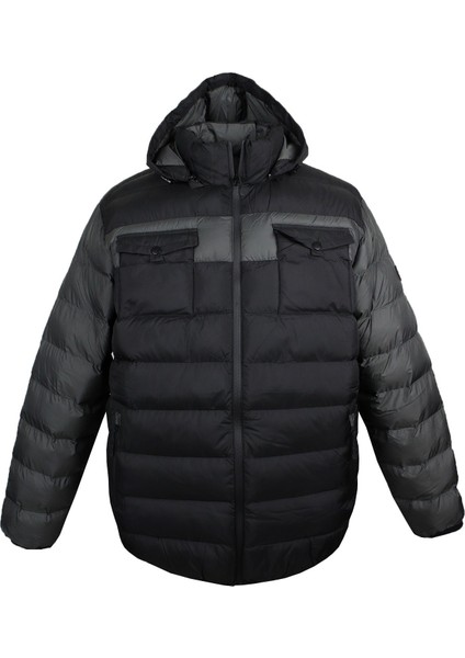 Erkek Büyük Beden Battal Boy Kapüşonlu Mont 2XL-13XL