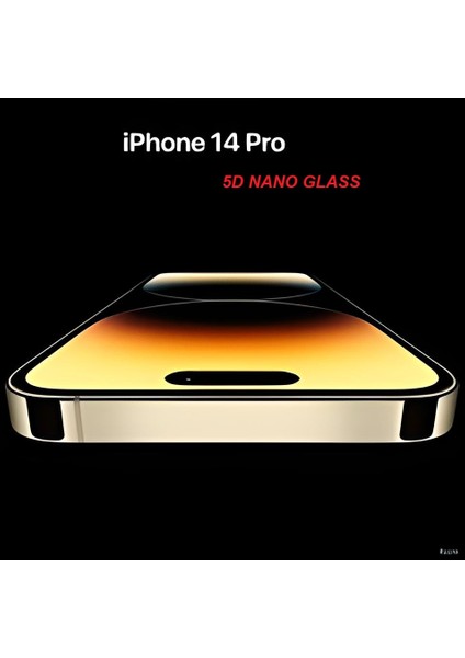 Apple iPhone 14 Pro Tam Kaplayan 5d Nano Glass Ekran Koruyucu Kırılmaz Cam  (Kenarlıklı)