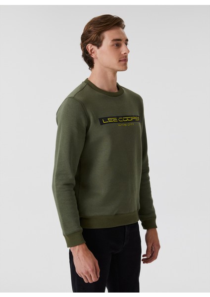 Kapüşon Yaka Haki Erkek Sweatshirt 231 Lcm 241020 Tess Hakä°