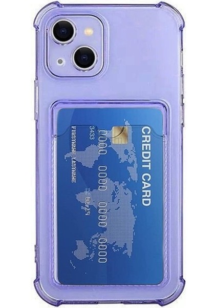 Apsuwaiphone 14 Kılıf Kartlıklı Darbe Korumalı Silikon + Ekran Koruyucu Nano
